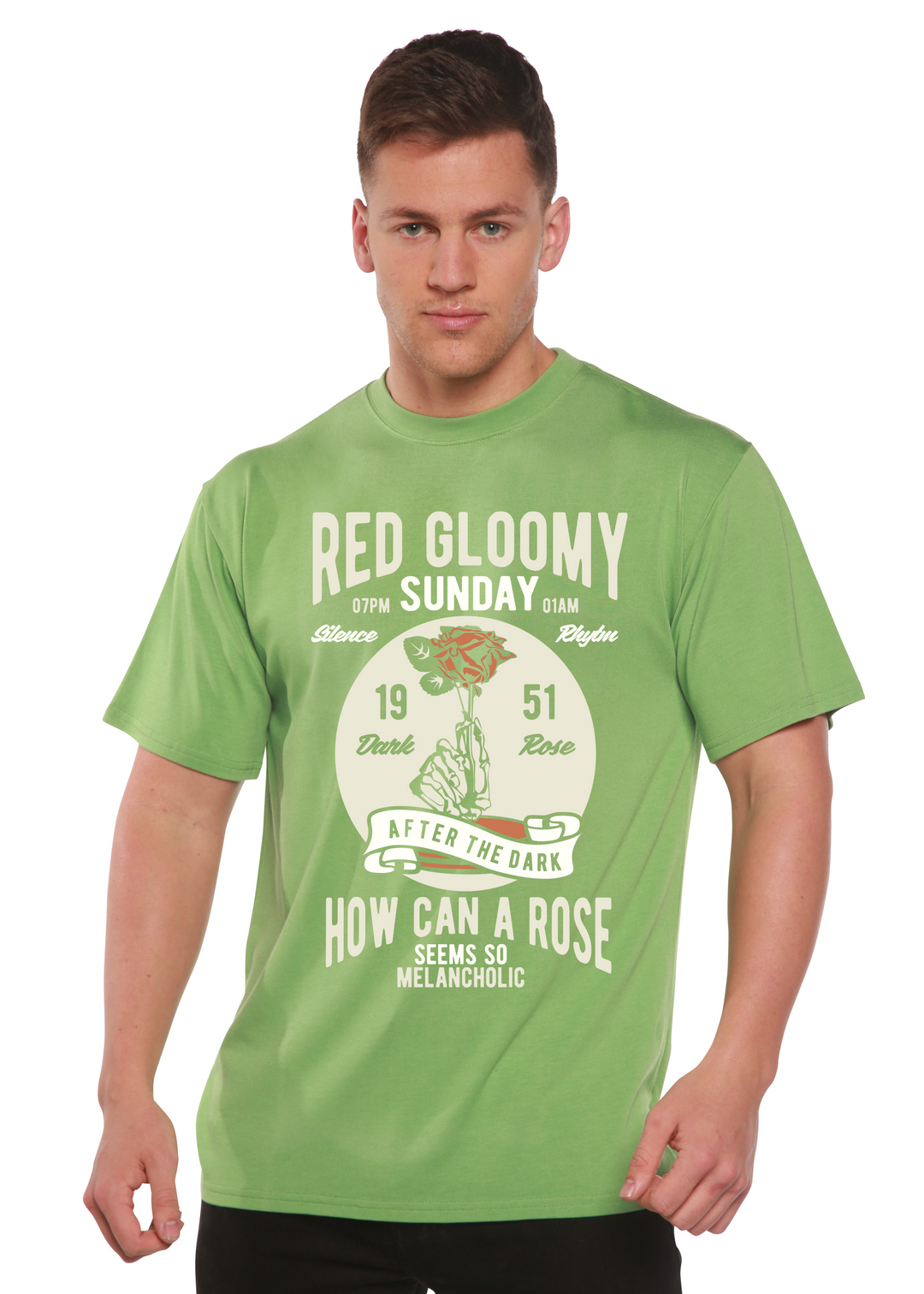 Red Gloomy men's bamboo tshirt green tea