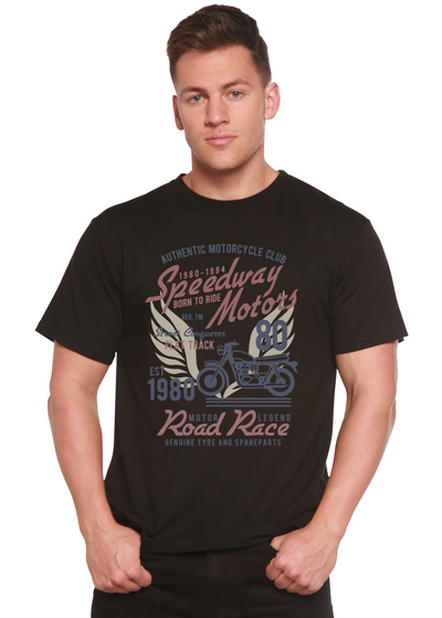 Speedway Motor men's bamboo tshirt black