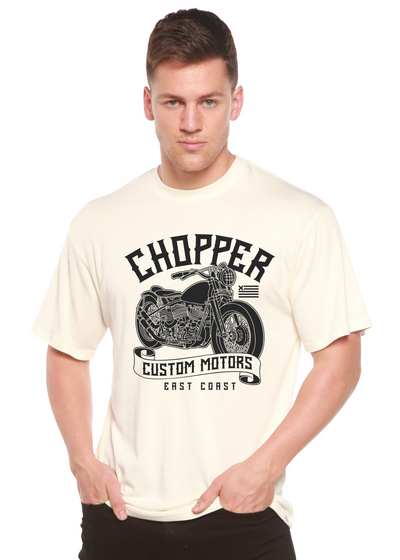 Chopper Custom Motors men's bamboo tshirt white