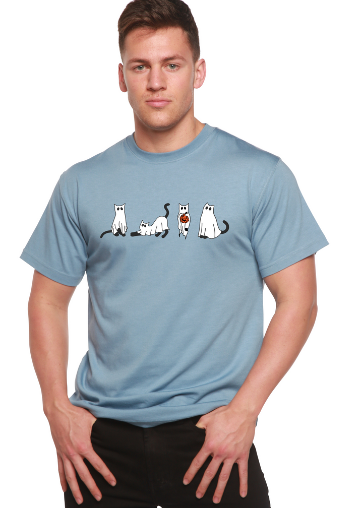 Halloween Cats Graphic Bamboo T-Shirt infinity blue