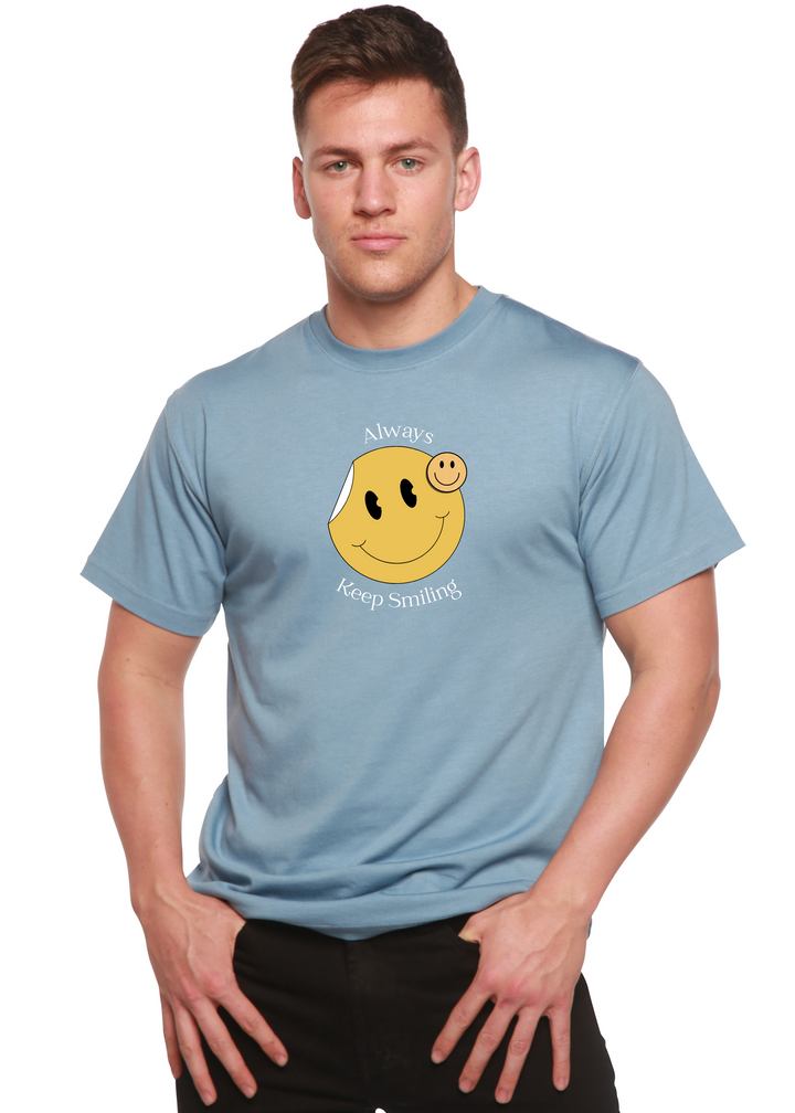 Always Keep Smiling Graphic Bamboo T-Shirt infinity blue