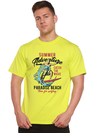 Catch The Wave men's bamboo tshirt lime punch