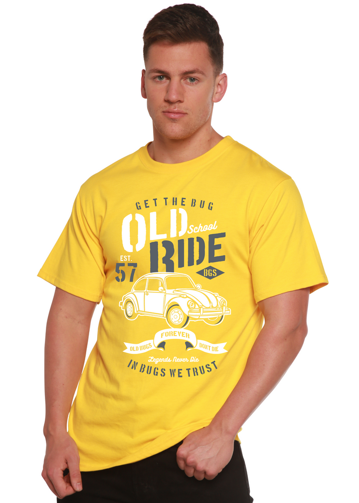 Old School Ride men's bamboo tshirt lemon chrome