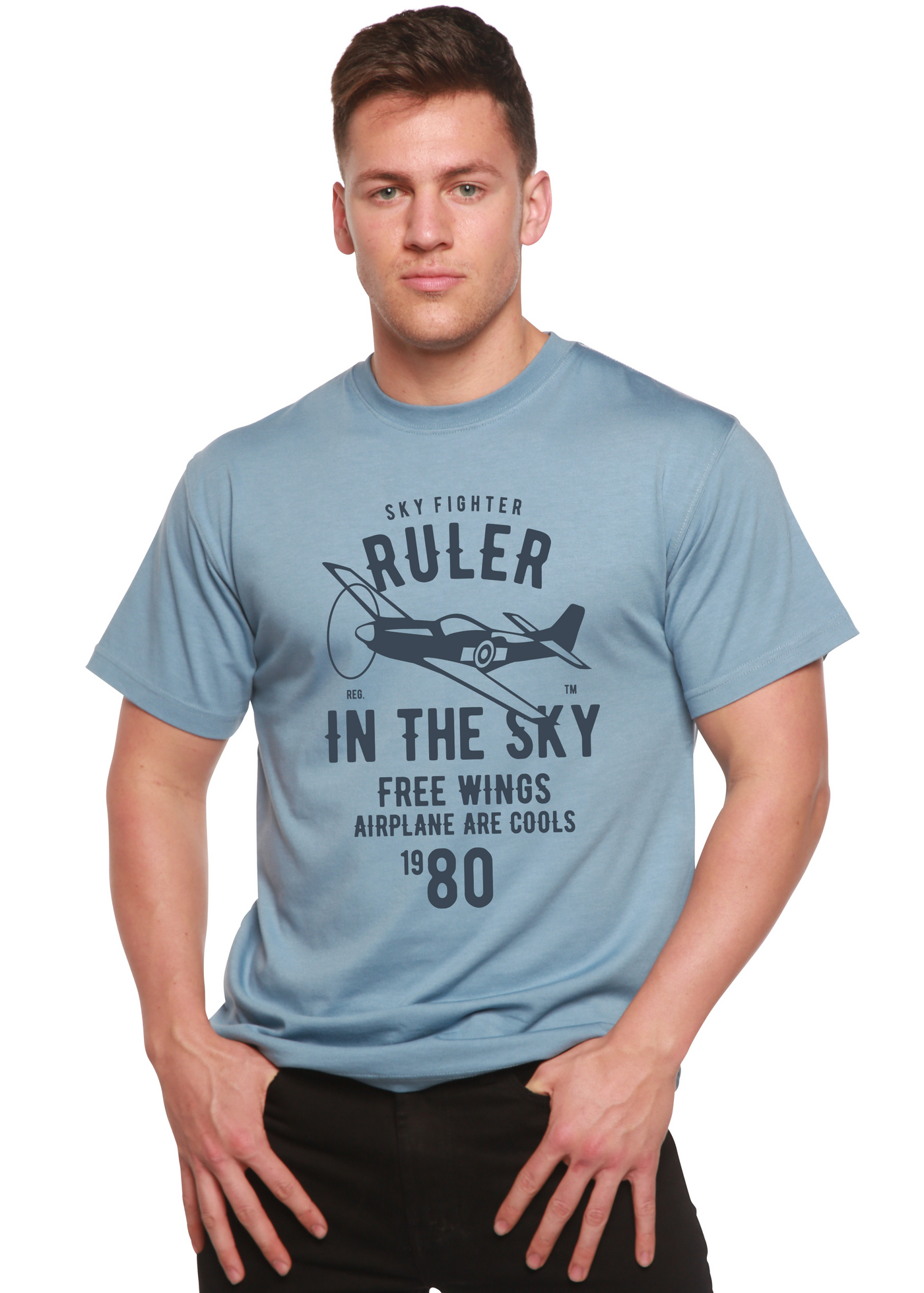 Ruler In The Sky men's bamboo tshirt infinity blue