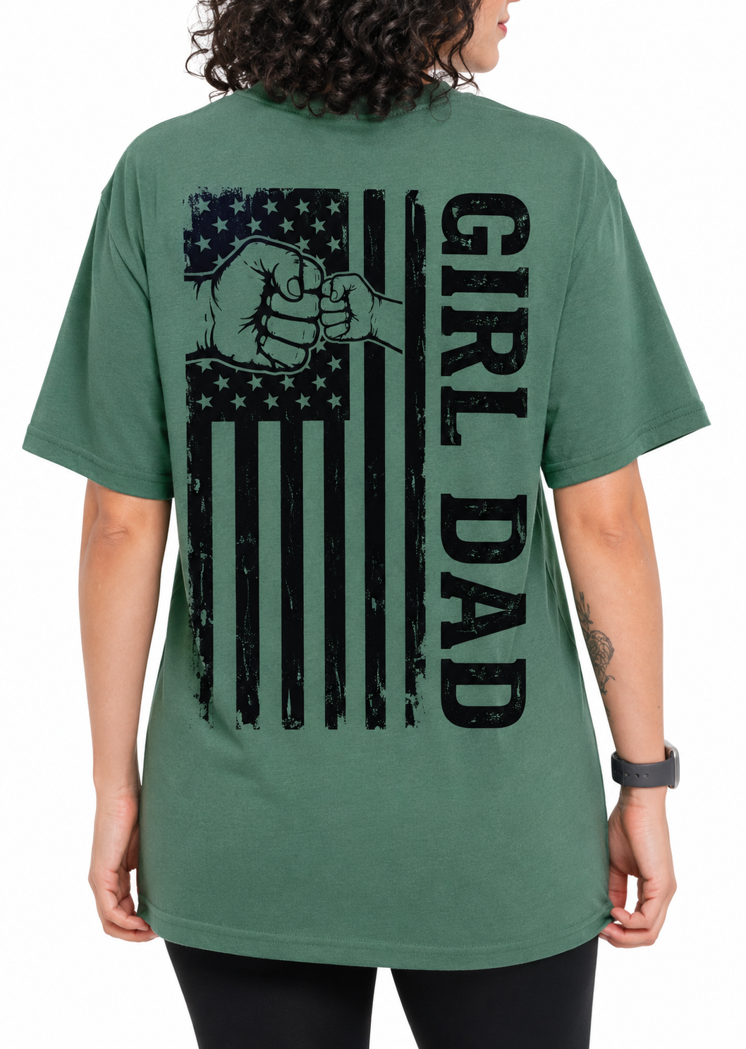 Girl Dad Flag Unisex Bamboo/Cotton Graphic T-Shirt