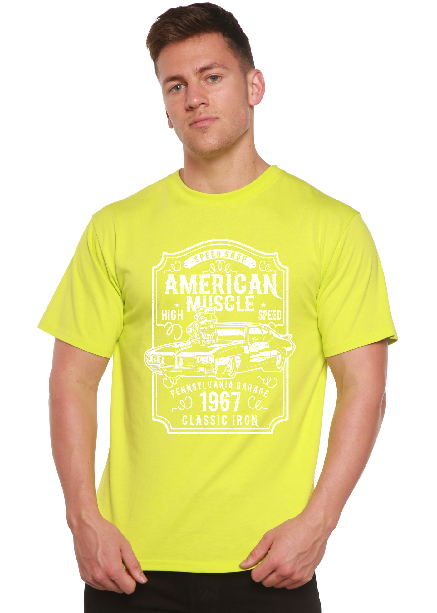 American Muscle men's bamboo tshirt lime punch