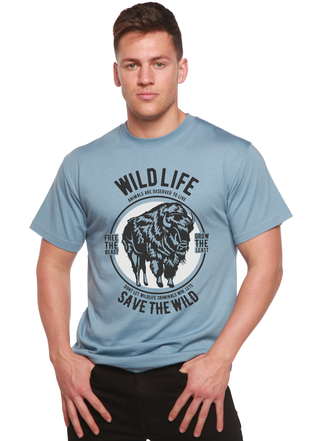 Wild Life men's bamboo tshirt infinity blue