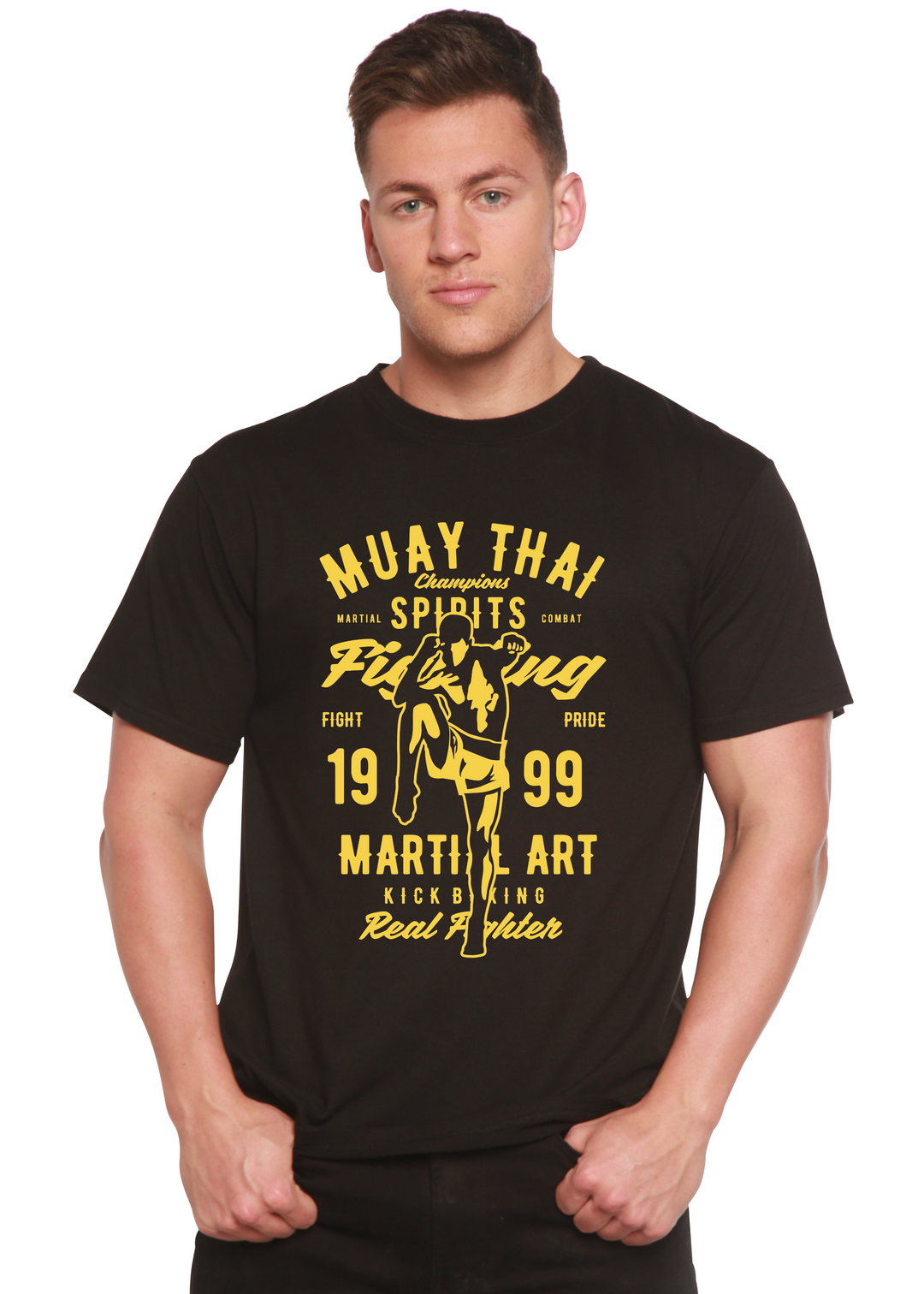 Muay Thai men's bamboo tshirt black