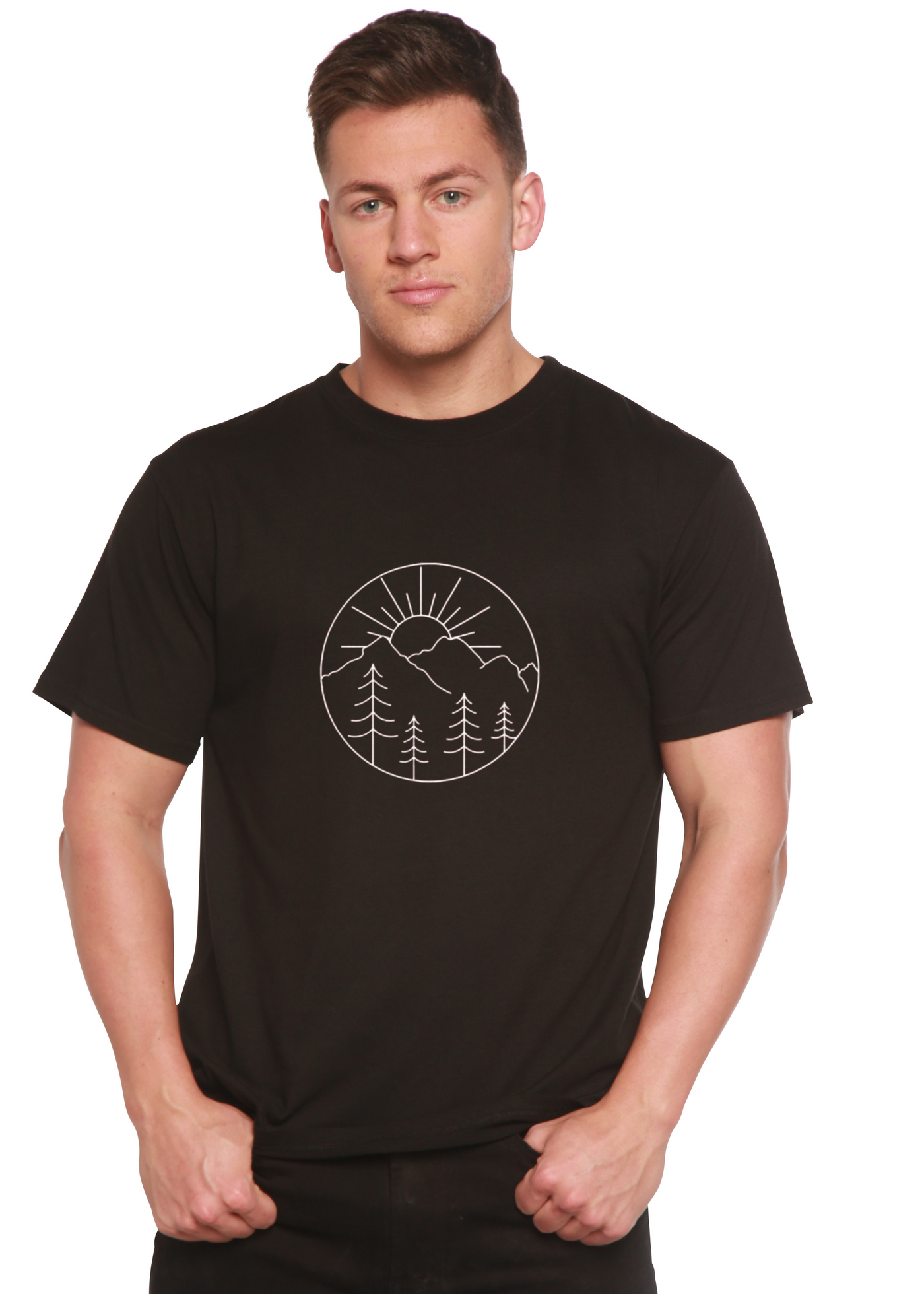 Nature Lover Hike Graphic Bamboo T-Shirt black