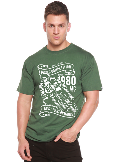 World Competition men's bamboo tshirt pine green