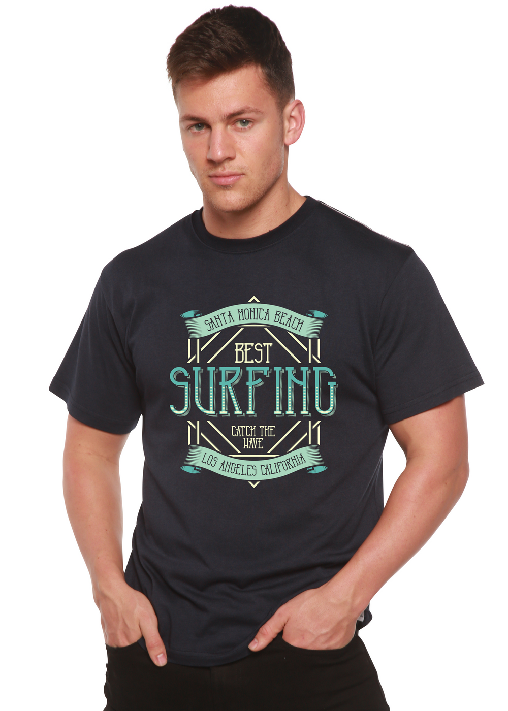 Best Surfing men's bamboo tshirt navy blue