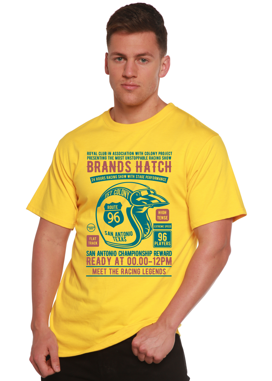 Brands Hatch Racing men's bamboo tshirt lemon chrome