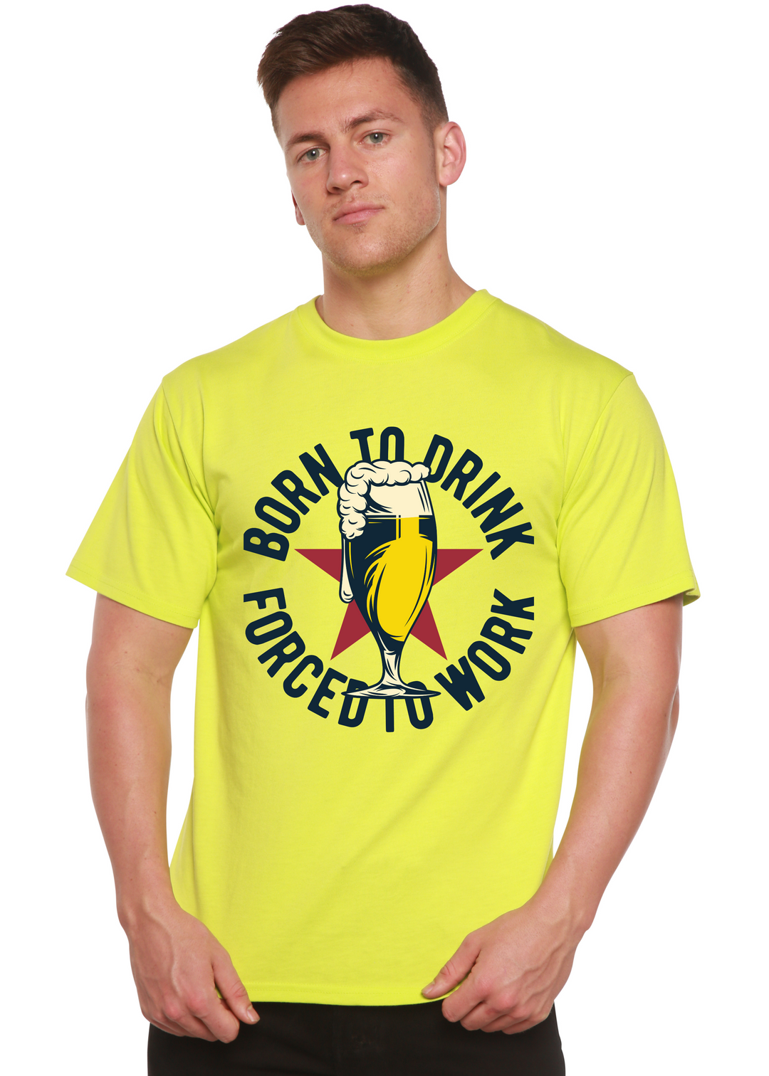 Born To Drink men's bamboo tshirt lime punch