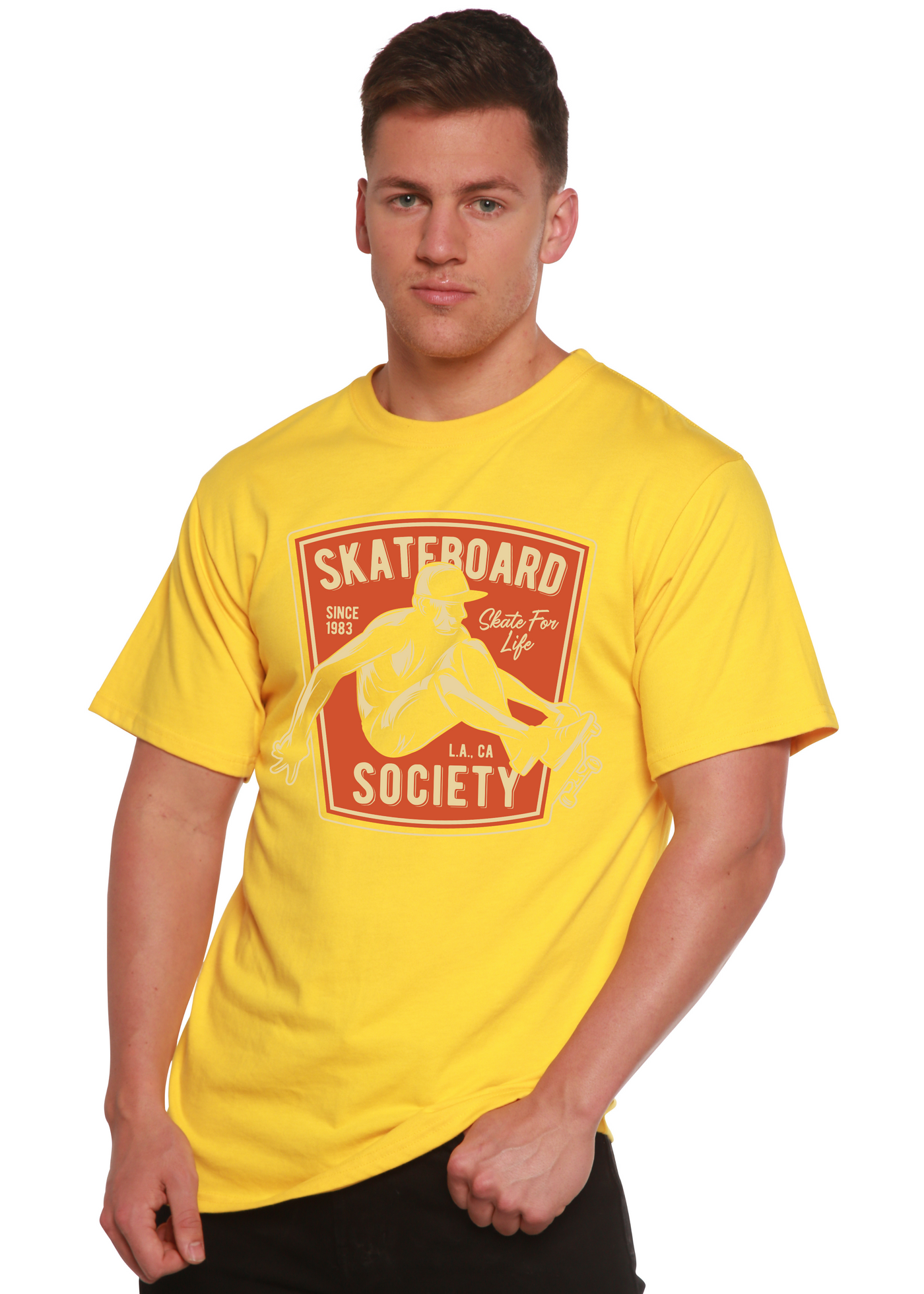Skateboard Society men's bamboo tshirt lemon chrome