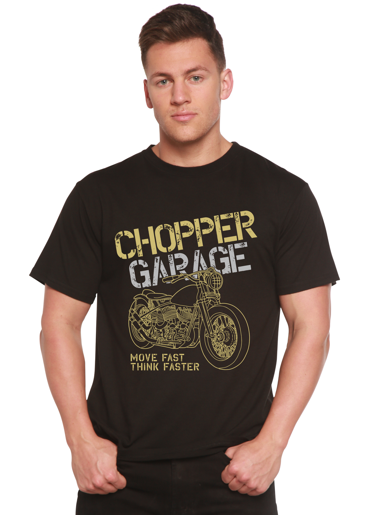 Chopper Garage men's bamboo tshirt black