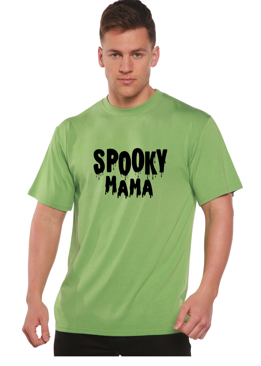 Spooky Mama Graphic Bamboo t-shirt green tea