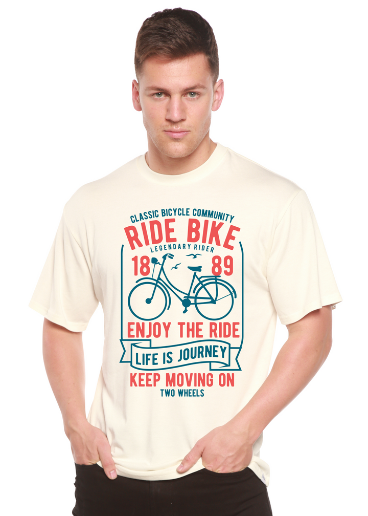 Ride Bike men's bamboo tshirt white
