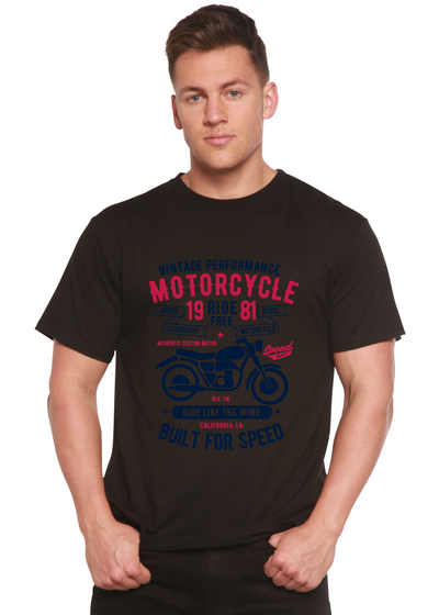 Motorcycle Ride Free men's bamboo tshirt black
