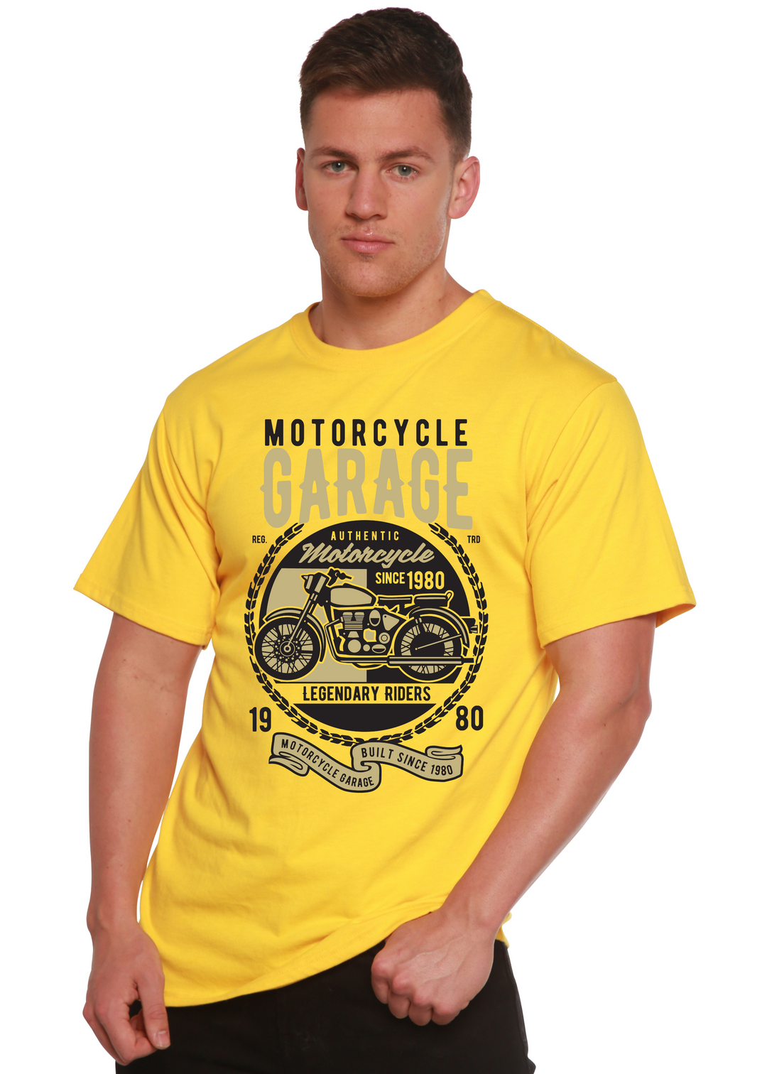 Motorcycle Garage Classic men's bamboo tshirt lemon chrome