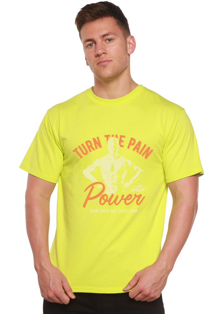 Turn The Pain men's bamboo tshirt lime punch