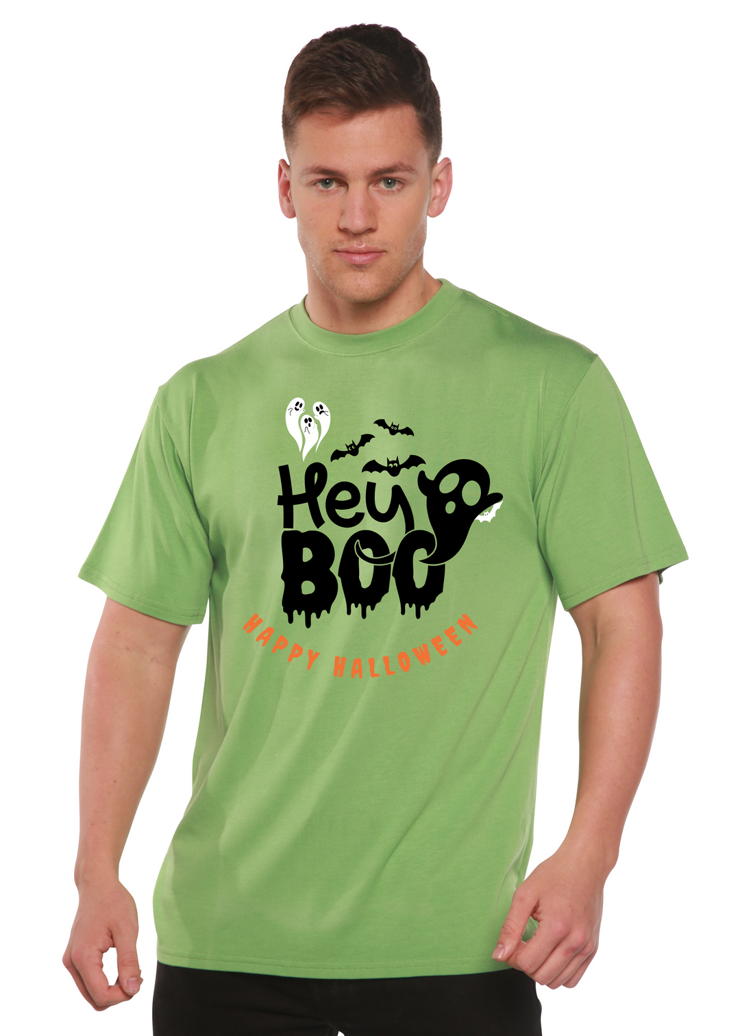 Hey Boo Graphic Bamboo T-Shirt green tea