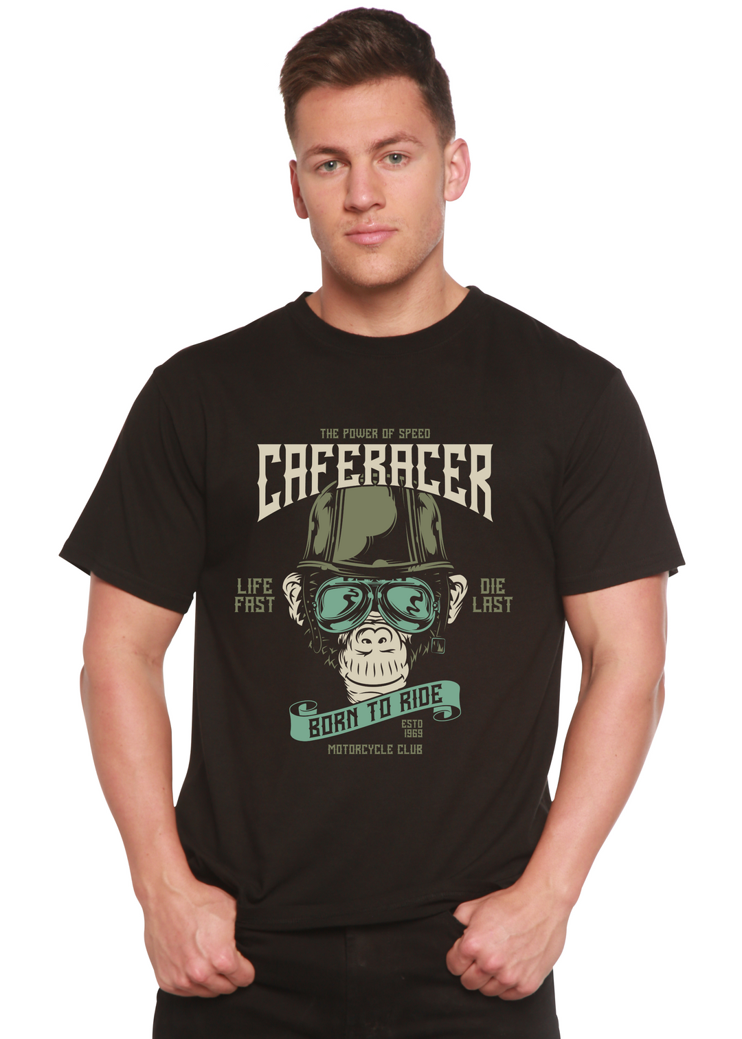CafeRacer men's bamboo tshirt black