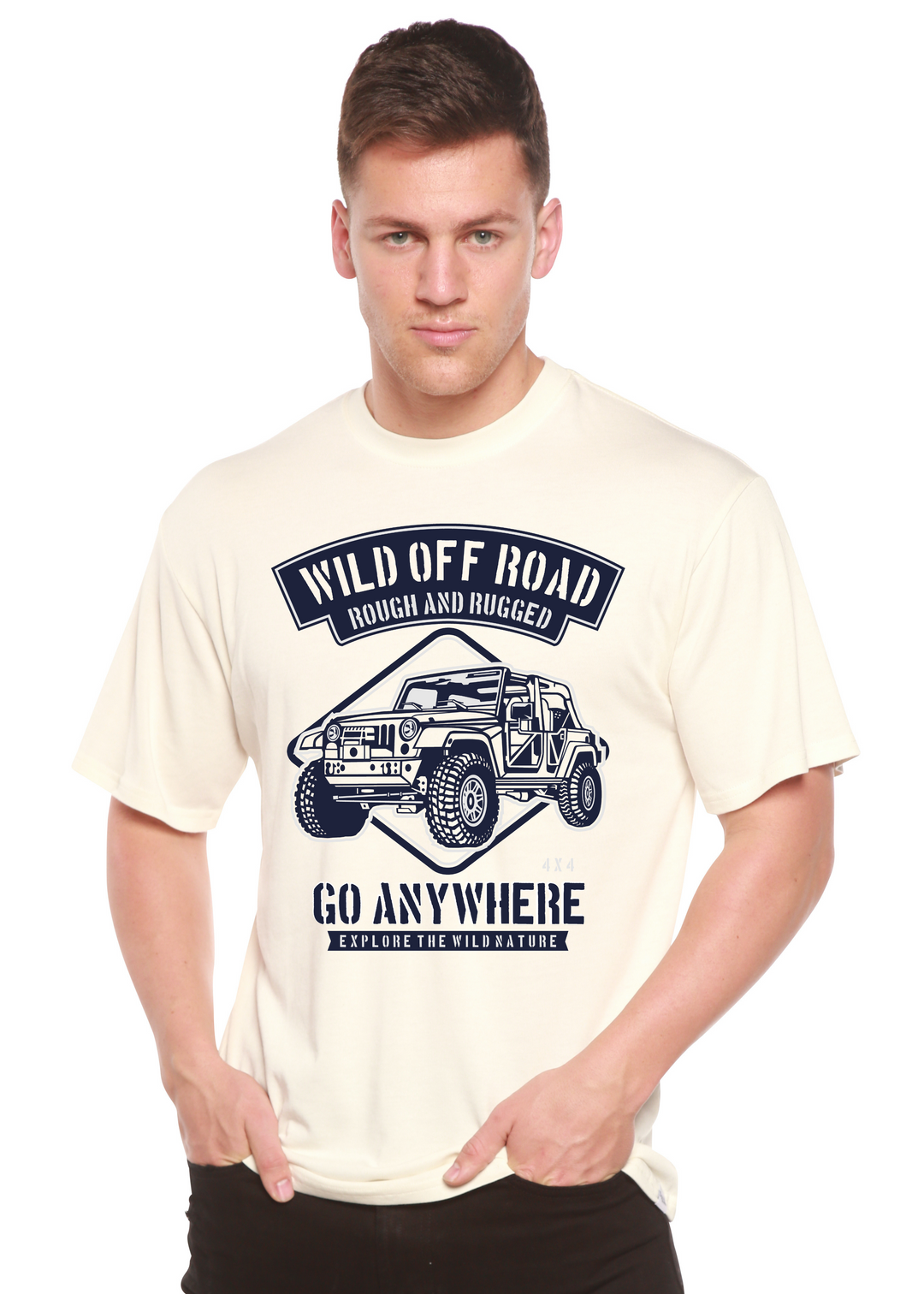 Wild Off Road men's bamboo tshirt white