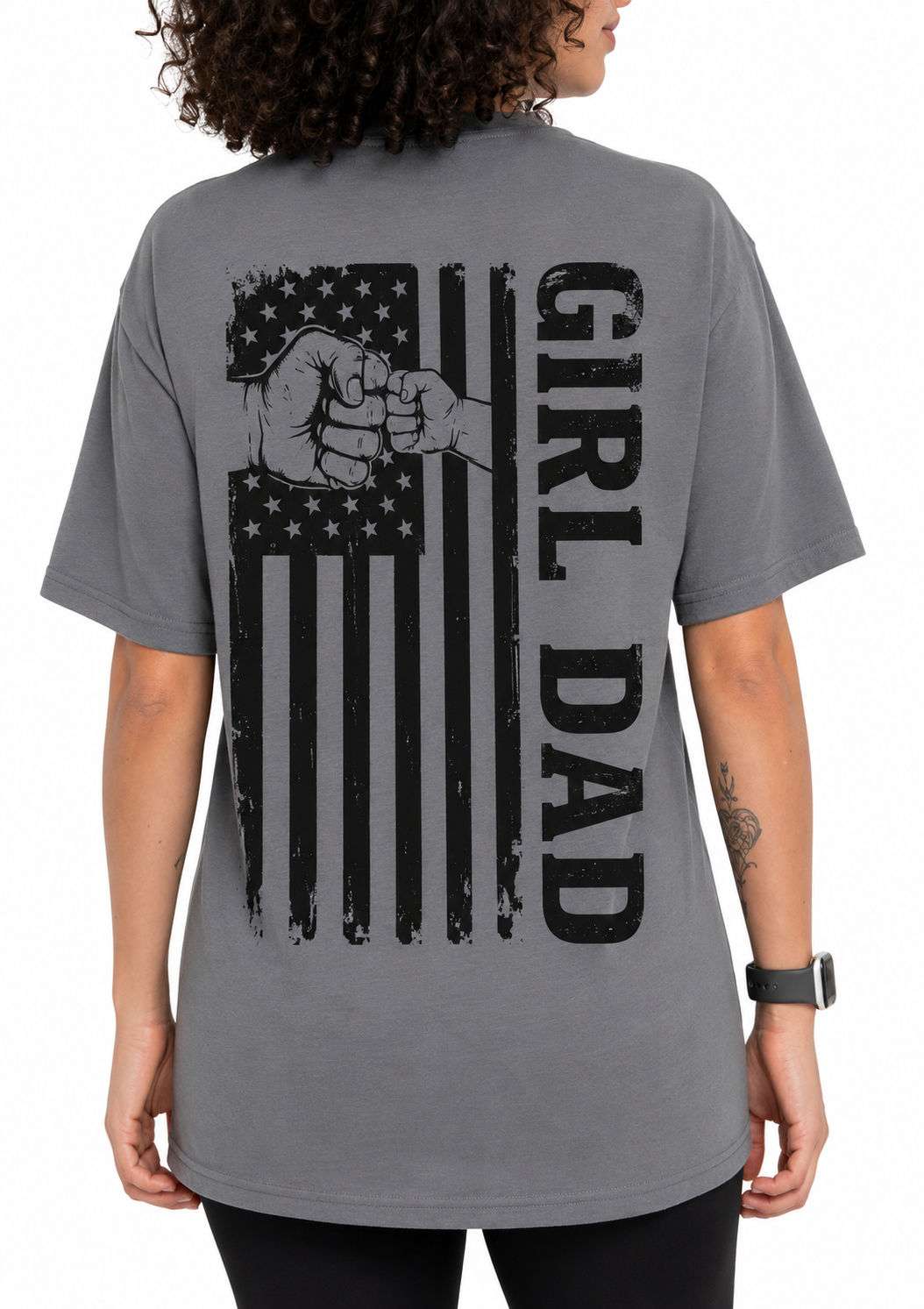 Girl Dad Flag Unisex Bamboo/Cotton Graphic T-Shirt