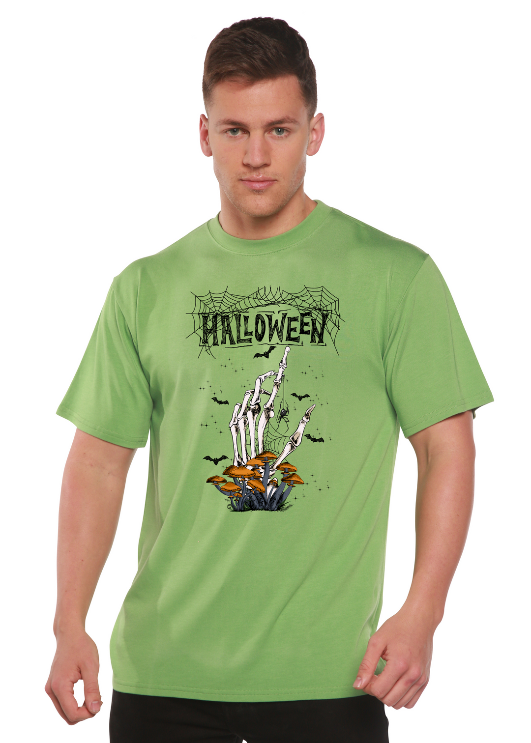 Halloween Graphic Bamboo T-Shirt green tea