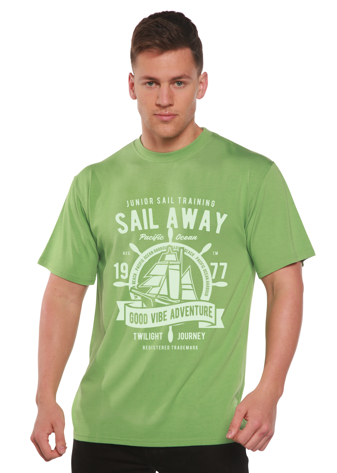 Sail Away men's bamboo tshirt green tea