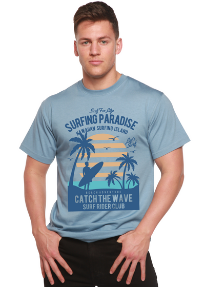 Surfing Paradis men's bamboo tshirt infinity blue