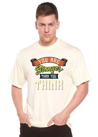 You Are Stronger Than You Think men's bamboo tshirt white