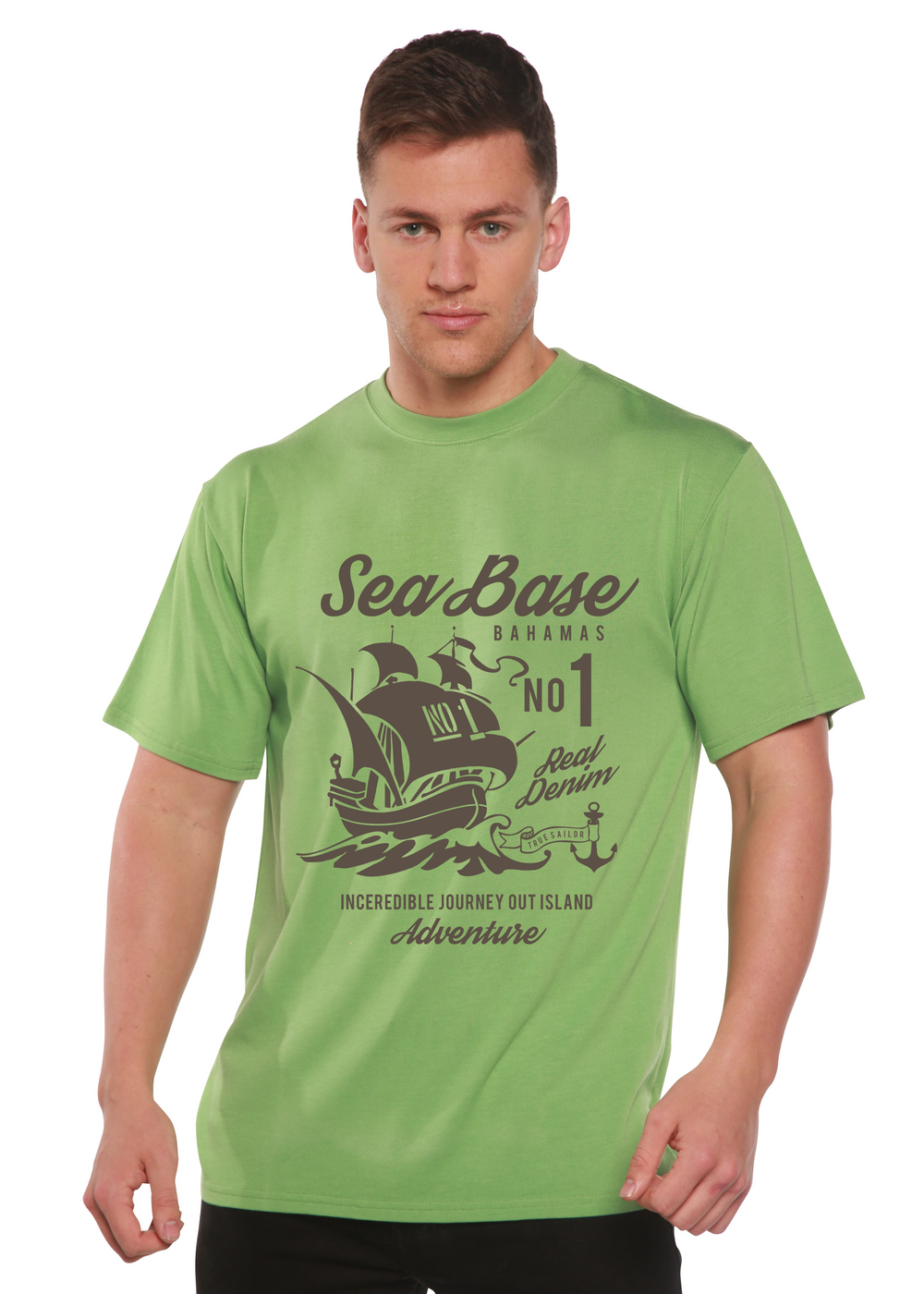 Sea Base men's bamboo tshirt green tea
