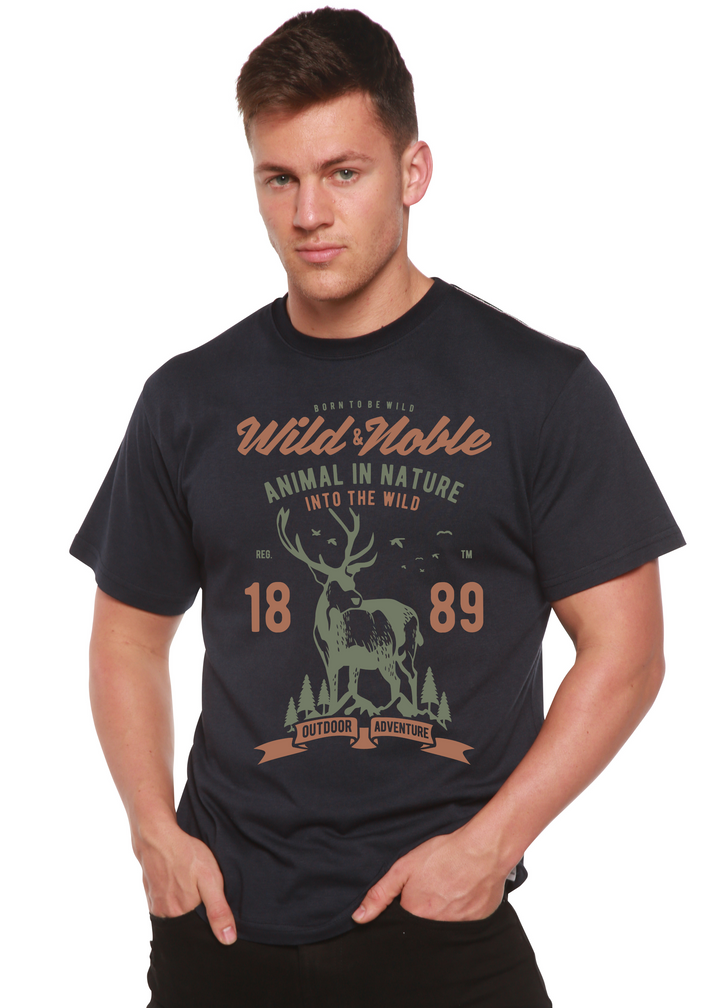 Wild And Noble men's bamboo tshirt navy blue