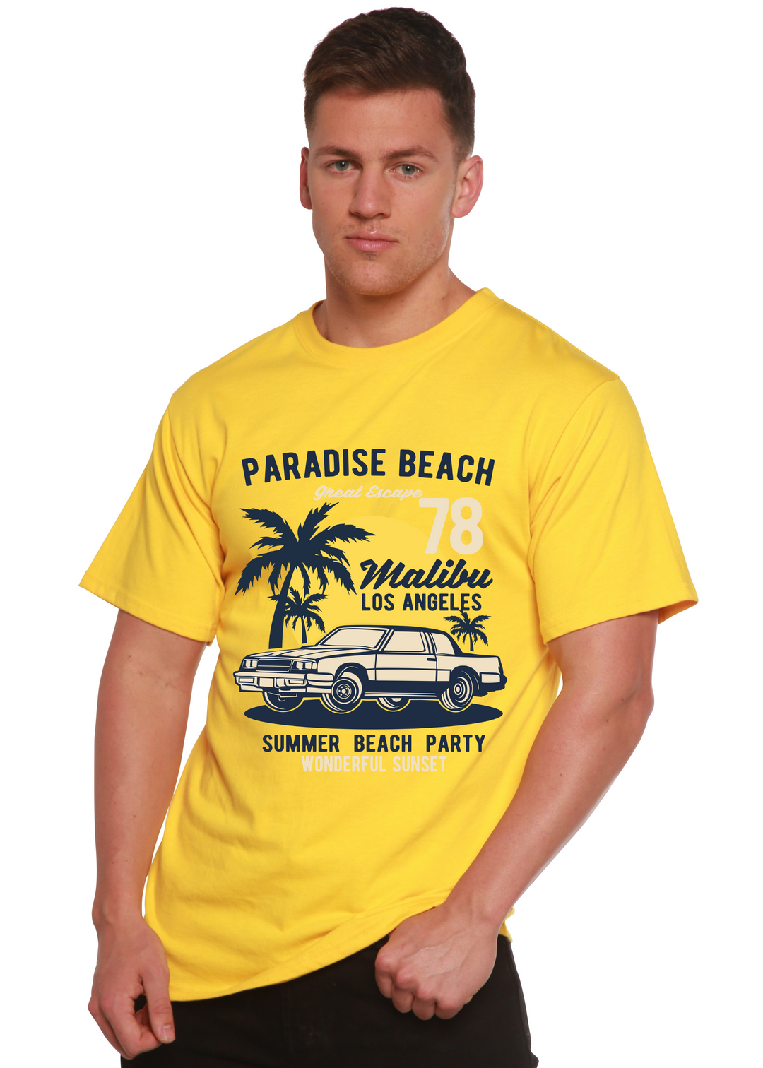 Paradise Beach men's bamboo tshirt lemon chrome