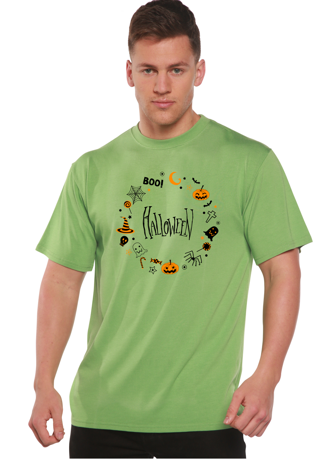 Bool Halloween Graphic Bamboo T-Shirt green tea