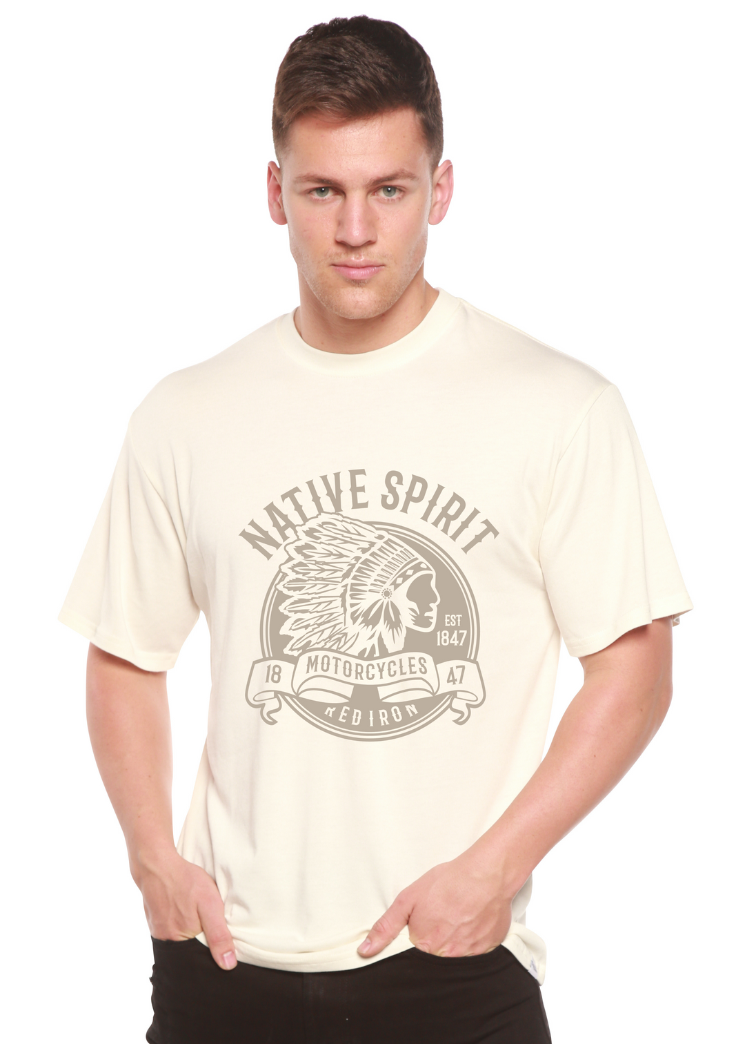 Native Spirit men's bamboo tshirt white