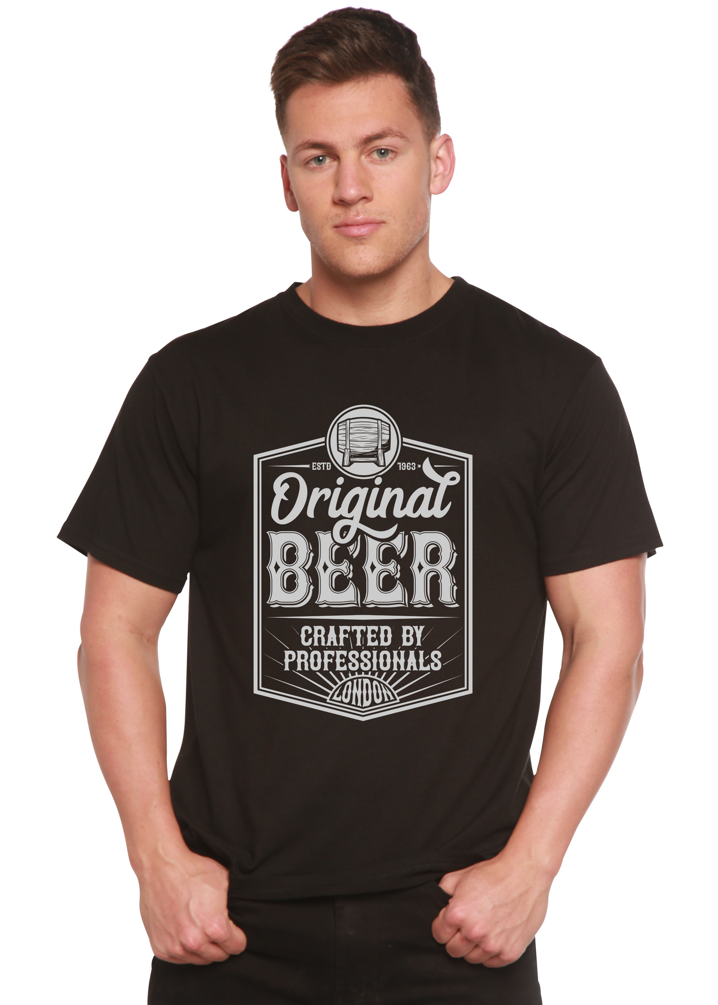 Original Beer men's bamboo tshirt black