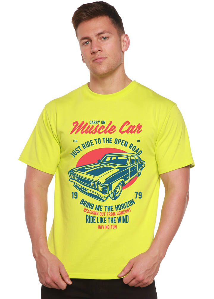 Muscle Car men's bamboo tshirt lime punch
