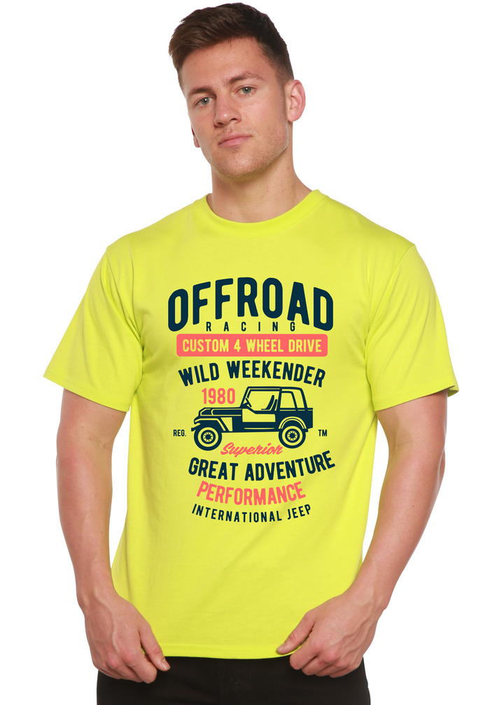 Off Road Racing men's bamboo tshirt lime punch