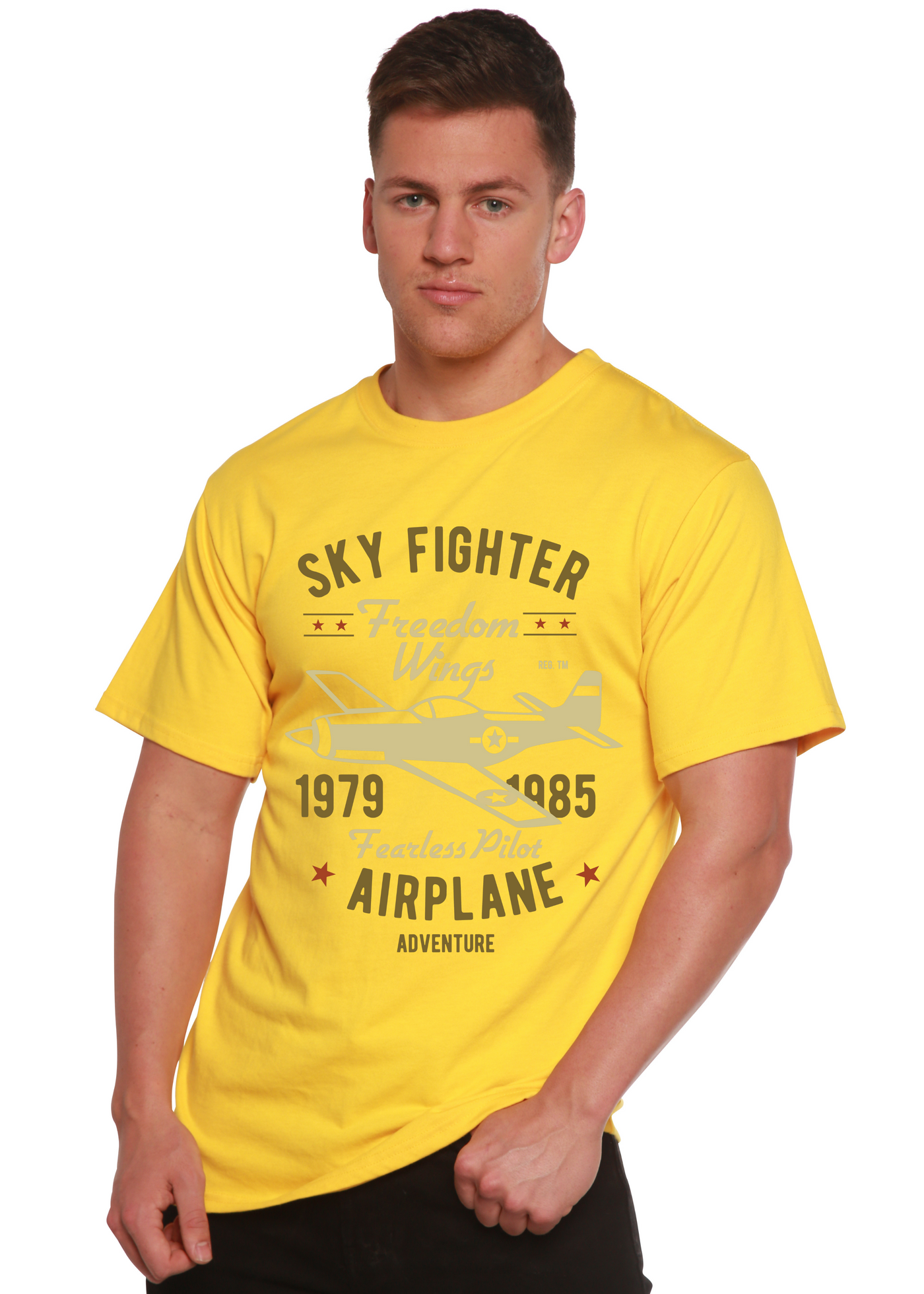 Sky Fighter men's bamboo tshirt lemon chrome