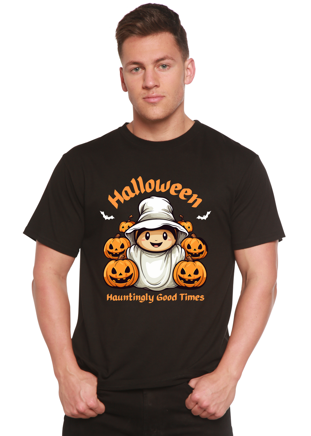 Halloween Hauntingly Good Times Day Graphic Bamboo  black