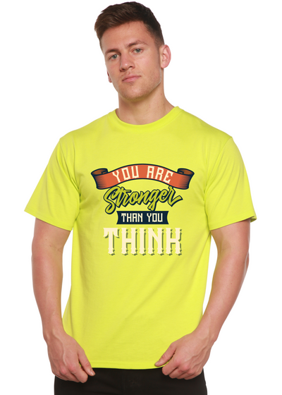 You Are Stronger Than You Think men's bamboo tshirt lime punch