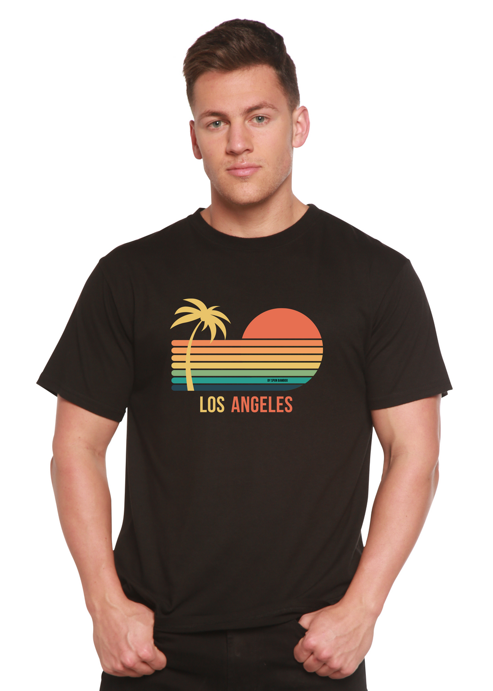 Los Angeles Unisex Graphic Bamboo T-Shirt black