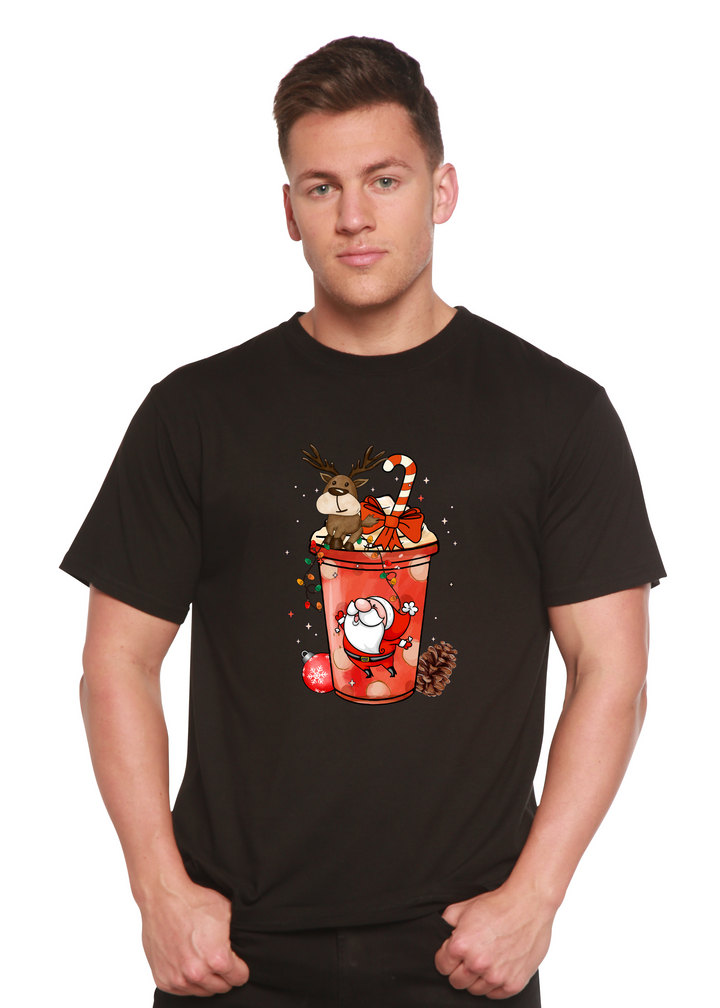 Holly Jolly Christmas Unisex Graphic Bamboo T-Shirt black