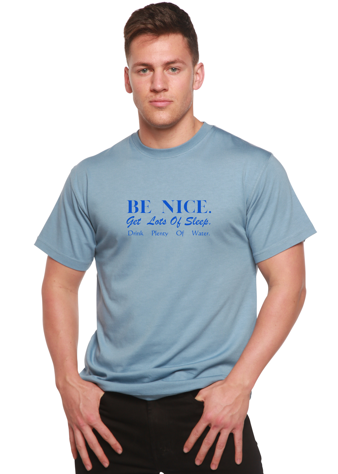 Be Nice Graphic Bamboo T-Shirt infinity blue