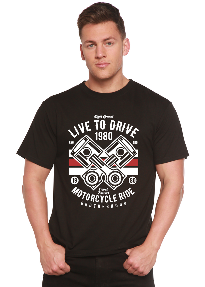 Live To Ride 1980 men's bamboo tshirt black