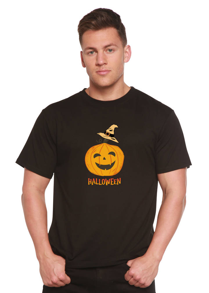 Halloween Pumpkin Unisex Graphic Bamboo T-Shirt black