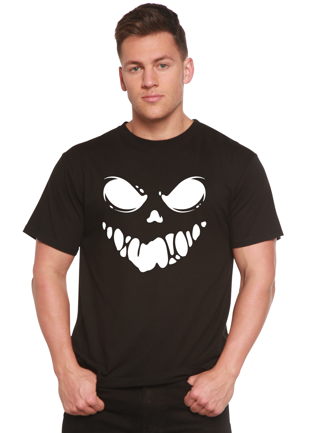 Halloween Boo Graphic Bamboo T-Shirt black