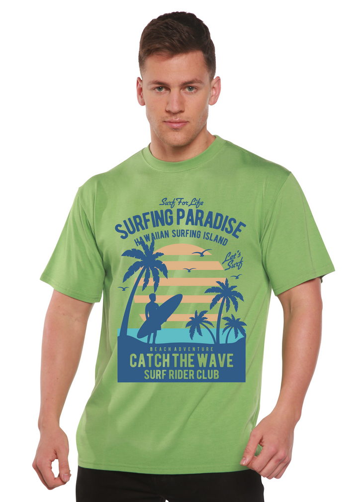Surfing Paradis men's bamboo tshirt green tea